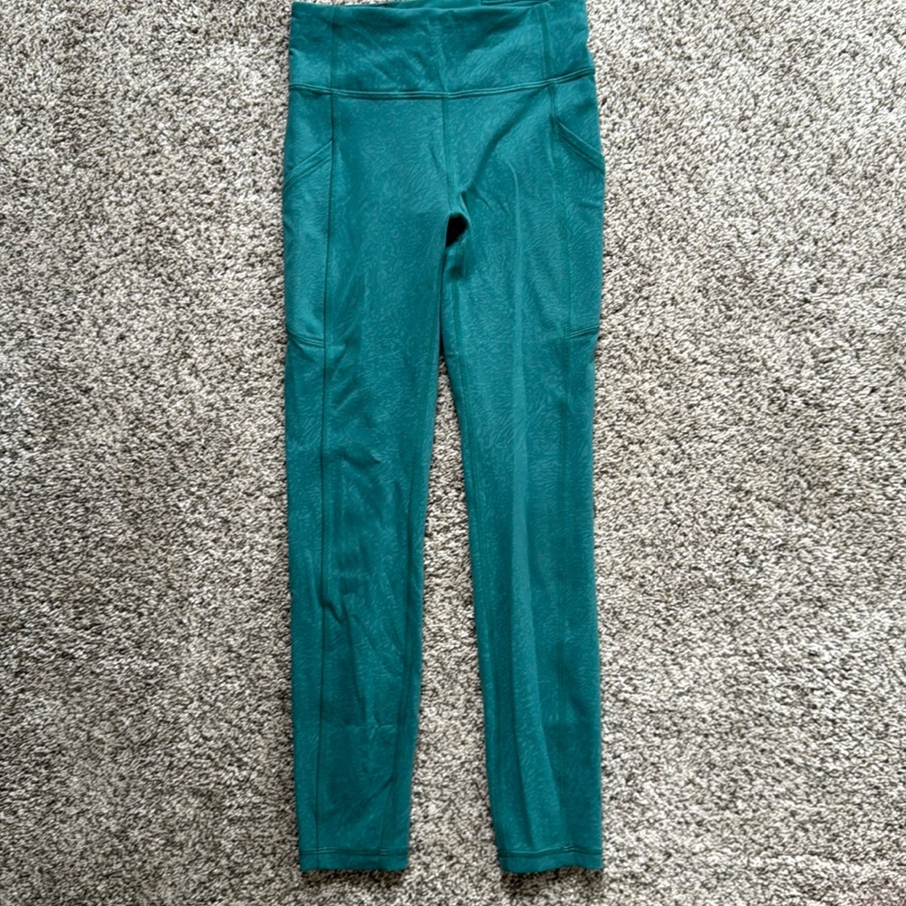 Green/teal printed color lululemon leggings
